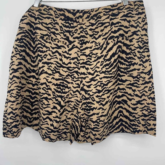 New Good American Leopard Shorts Womens 16 High Rise Tan Tiger Animal - Picture 6 of 11